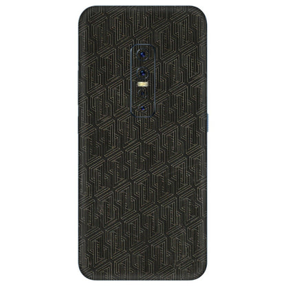 VIVO Z/V/X/T/U/S Series Phone Skins (All Models) - Black Abstract Pattern - 3D Embossed Finish (L-117) Vivo V17 Pro