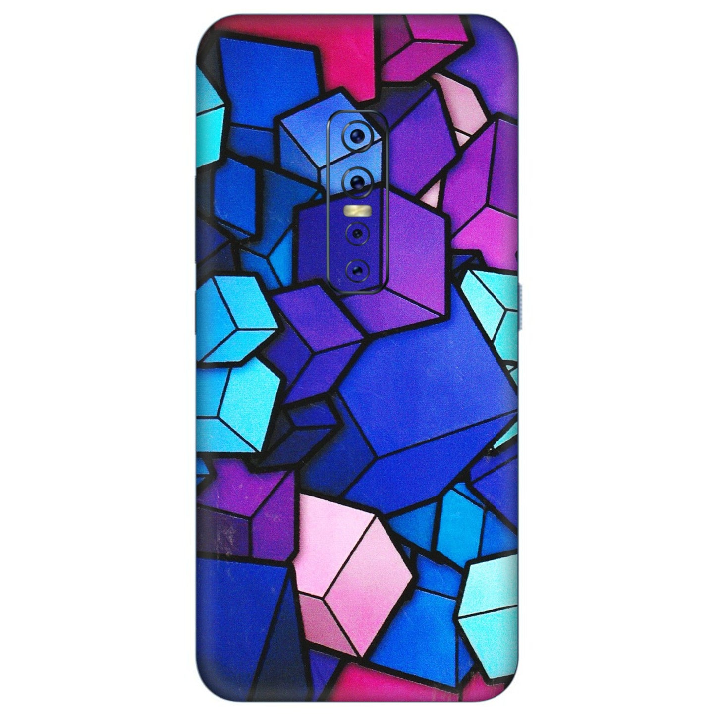 VIVO Z/V/X/T/U/S Series Phone Skins (All Models) - Cube Doodle - 3D Embossed Finish (L-141) Vivo V17 Pro