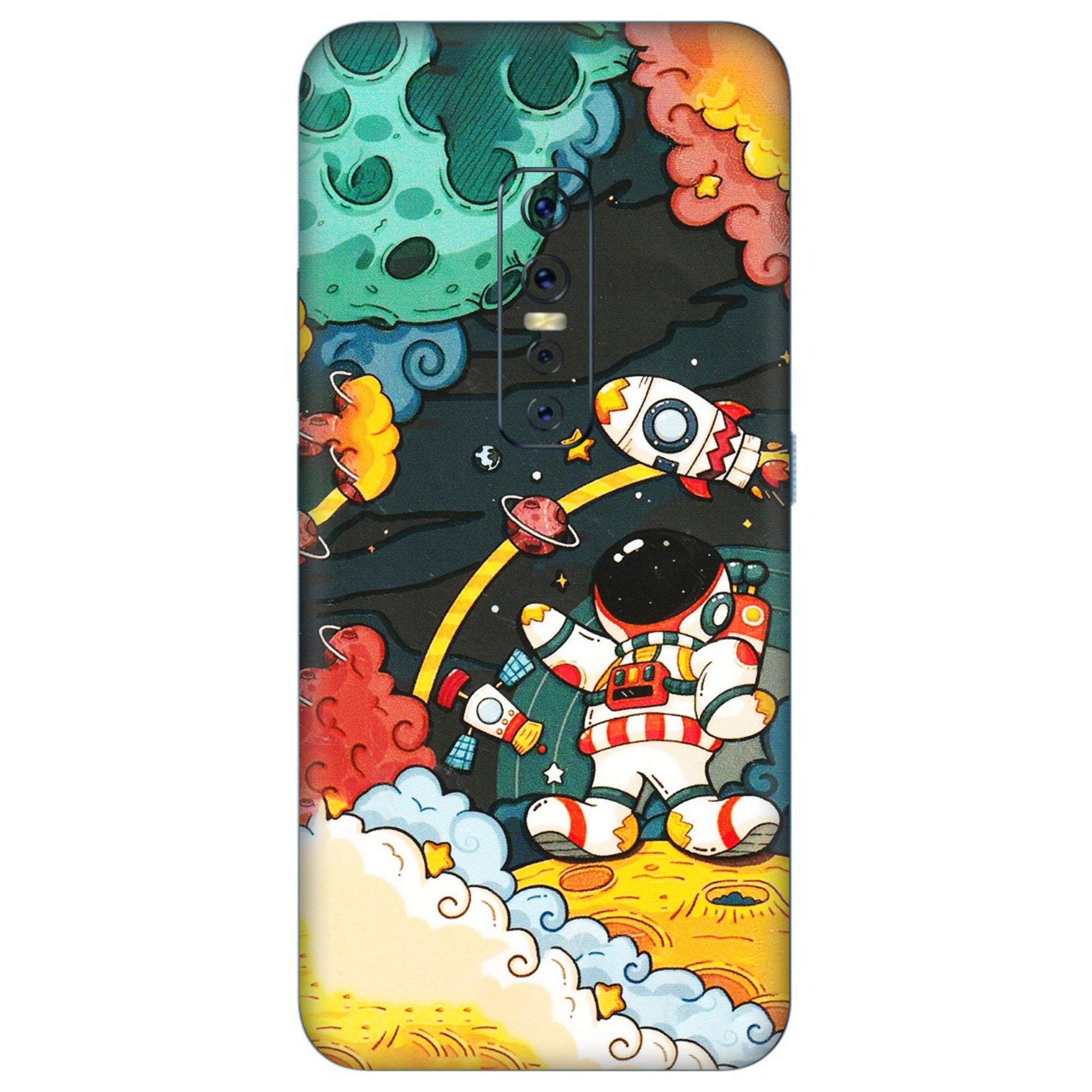 VIVO Z/V/X/T/U/S Series Phone Skins (All Models) - Astronauts & Spaceship - 3D Embossed Finish (L-145) Vivo V17 Pro