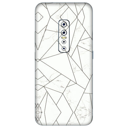 VIVO Z/V/X/T/U/S Series Phone Skins (All Models) - Luxury White Marble Effect - 3D Embossed Finish (L-168) Vivo V17 Pro