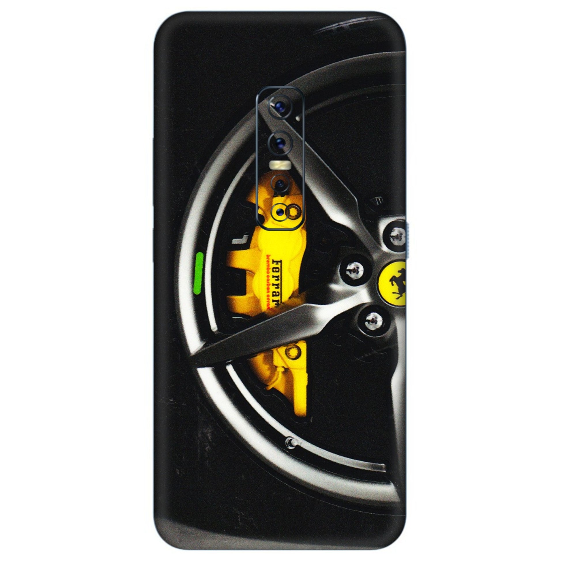 VIVO Z/V/X/T/U/S Series Phone Skins (All Models) - Ferrari Wheel Alloy - 3D Embossed Finish (L-173) Vivo V17 Pro