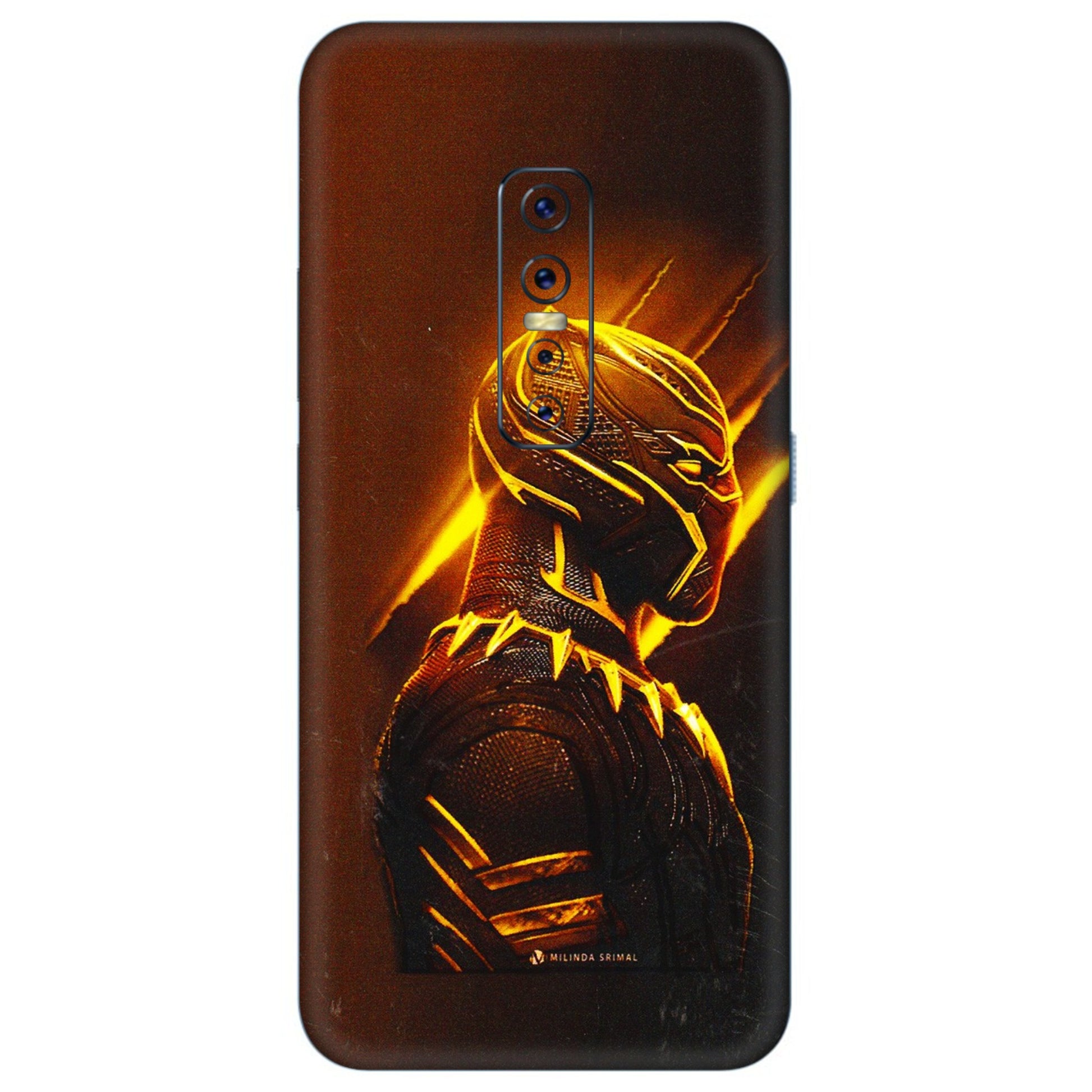 VIVO Z/V/X/T/U/S Series Phone Skins (All Models) - Gold Black Panther - 3D Embossed Finish (L-181) Vivo V17 Pro
