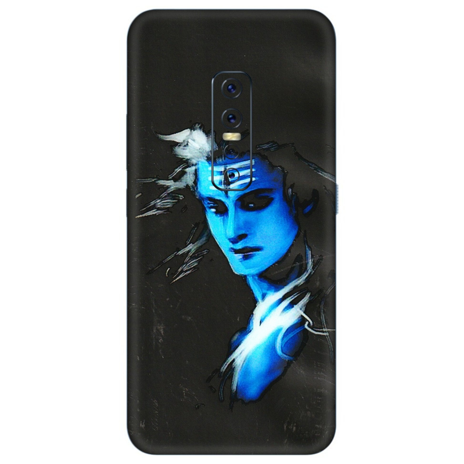 VIVO Z/V/X/T/U/S Series Phone Skins (All Models) - Har Har Mahadev Blue/Black - 3D Embossed Finish (L-185) Vivo V17 Pro