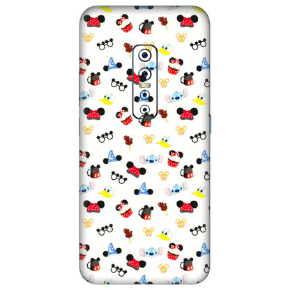 VIVO Z/V/X/T/U/S Series Phone Skins (All Models) - Minnie Mouse & Donald Doodles s - 3D Embossed Finish (L-194) Vivo V17 Pro