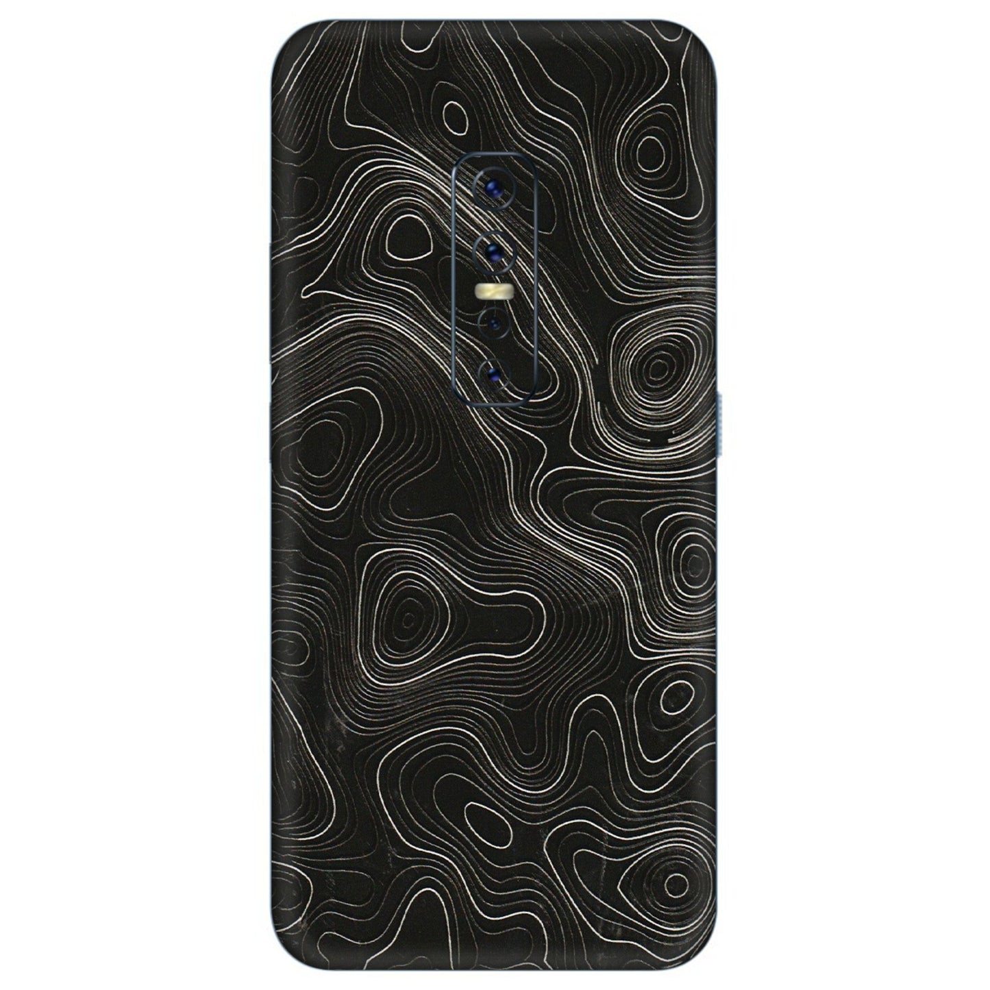 VIVO Z/V/X/T/U/S Series Phone Skins (All Models) - Black Swirl - 3D Embossed Finish (L-196) Vivo V17 Pro