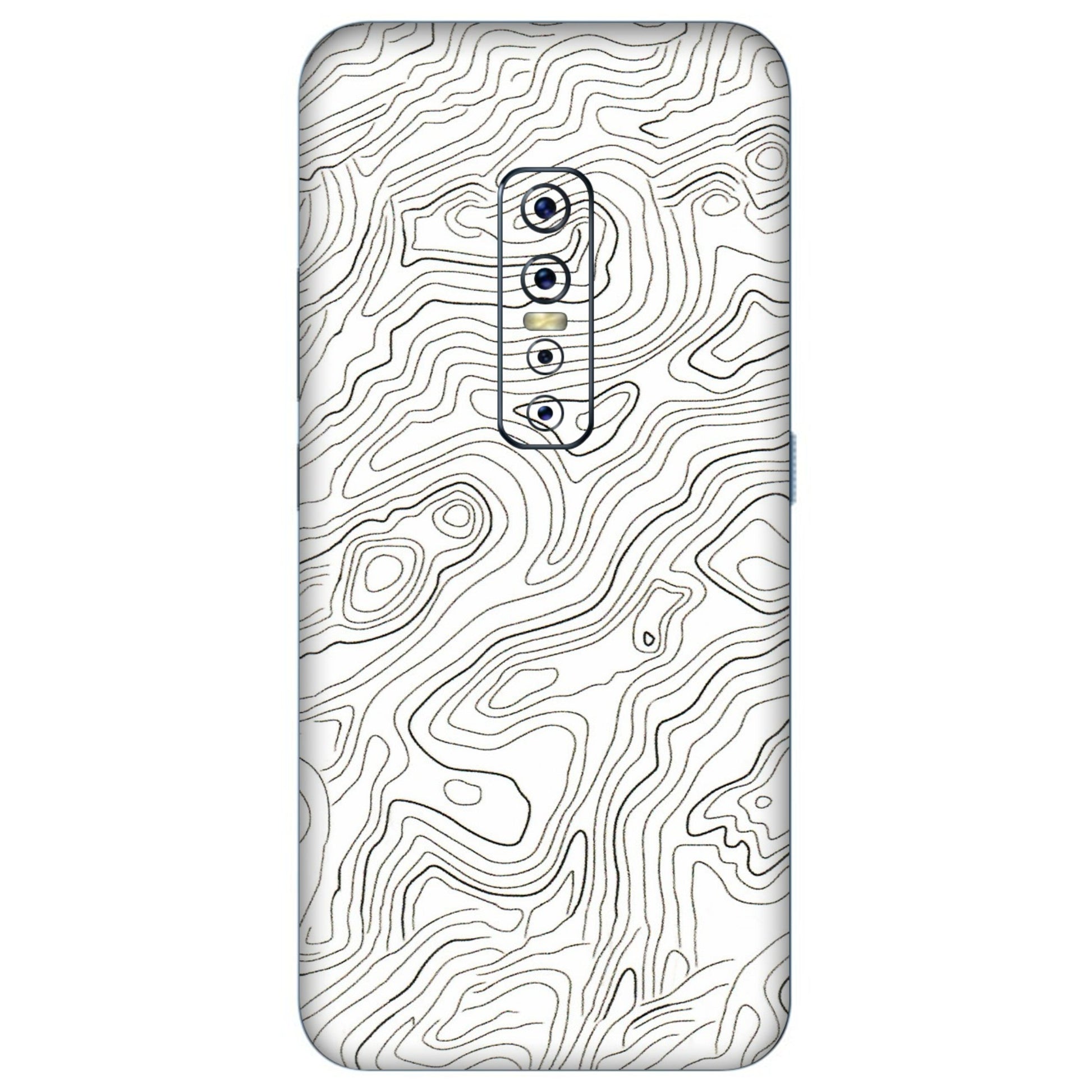 VIVO Z/V/X/T/U/S Series Phone Skins (All Models) - White Black Swirls - 3D Embossed Finish (L-219) Vivo V17 Pro