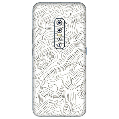 VIVO Z/V/X/T/U/S Series Phone Skins (All Models) - White Black Swirls - 3D Embossed Finish (L-219) Vivo V17 Pro