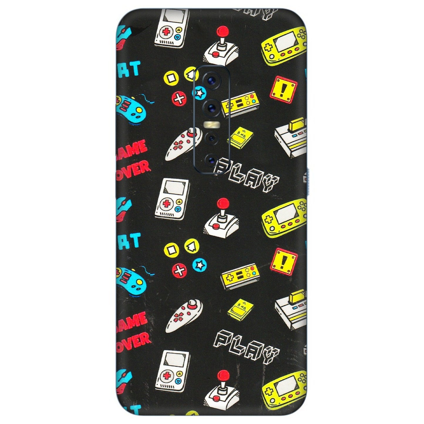 VIVO Z/V/X/T/U/S Series Phone Skins (All Models) - Gaming Doodles - 3D Embossed Finish (L-224) Vivo V17 Pro