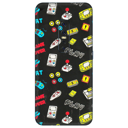 VIVO Z/V/X/T/U/S Series Phone Skins (All Models) - Gaming Doodles - 3D Embossed Finish (L-224) Vivo V17 Pro
