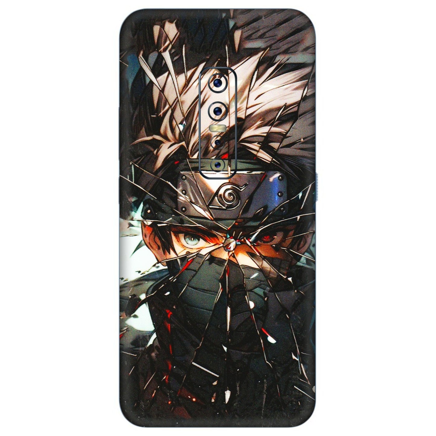 VIVO Z/V/X/T/U/S Series Phone Skins (All Models) - Kakashi Shattered Glass Effect - 3D Embossed Finish (L-237) Vivo V17 Pro