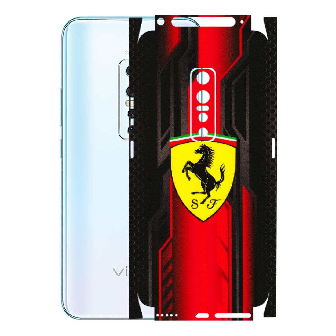 VIVO Z/V/X/T/U/S Series Phone Skins (All Models) - Black Ferrari Logo - 3D Embossed Finish (L-253) Vivo V17 Pro