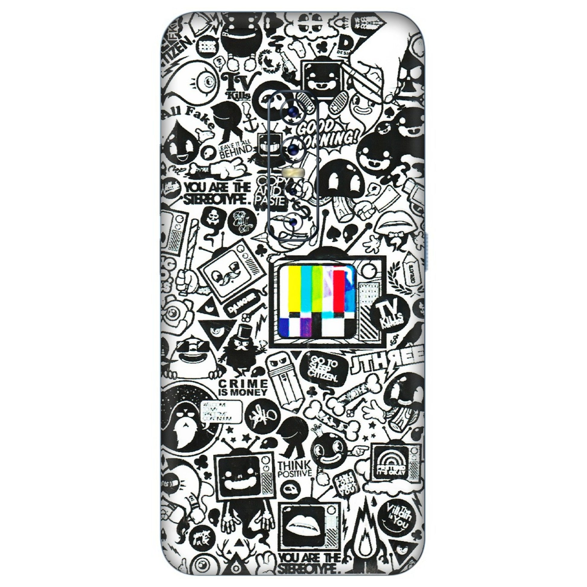 VIVO Z/V/X/T/U/S Series Phone Skins (All Models) - Doodles Positive Art - 3D Embossed Finish (L-263) Vivo V17 Pro