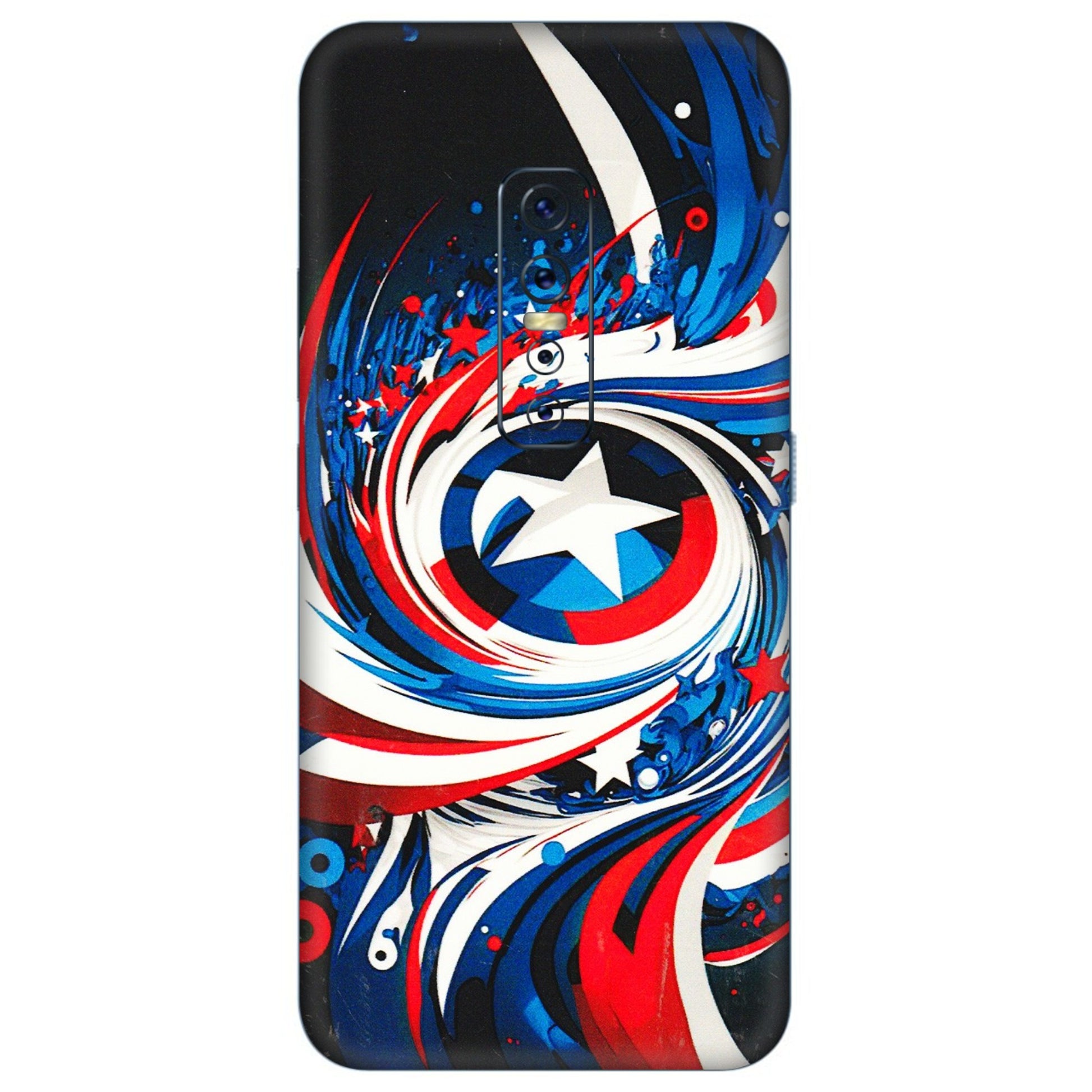 VIVO Z/V/X/T/U/S Series Phone Skins (All Models) - Captain America Logo - 3D Embossed Finish (L-307) Vivo V17 Pro