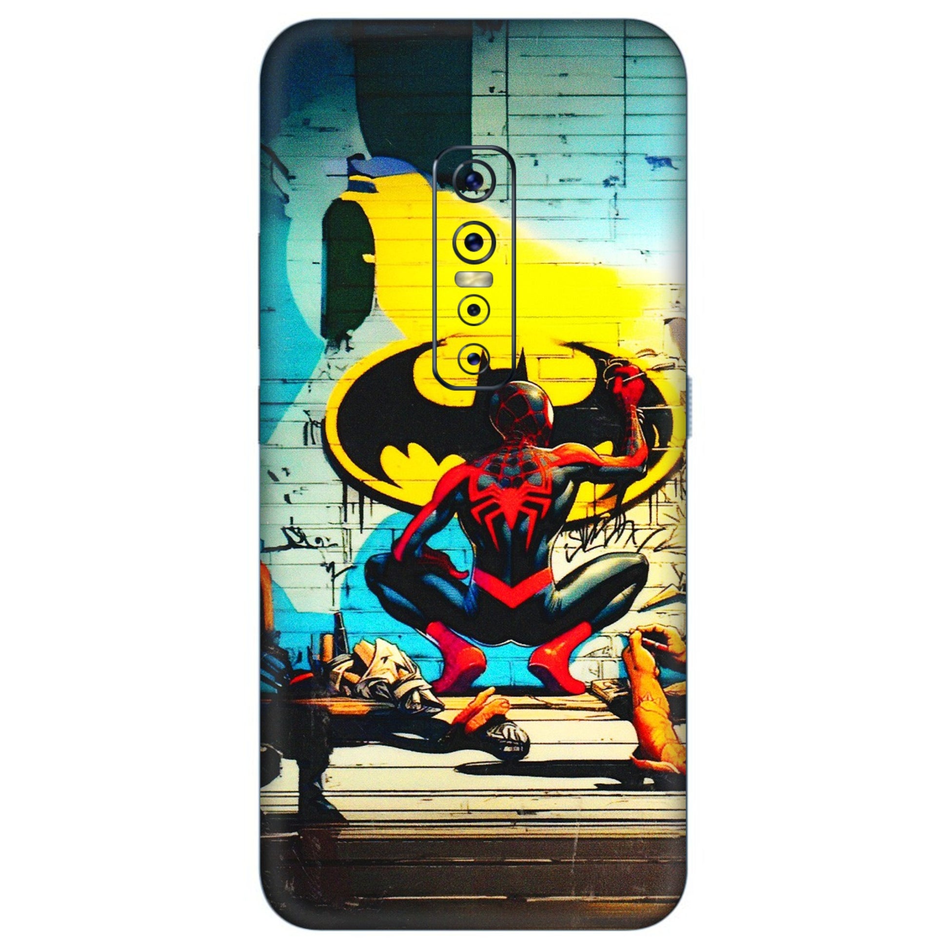 VIVO Z/V/X/T/U/S Series Phone Skins (All Models) - New Spiderman Bat Logo - 3D Embossed Finish (L-309) Vivo V17 Pro