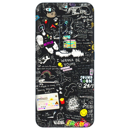 VIVO Z/V/X/T/U/S Series Phone Skins (All Models) - Black Creatives Doodles - 3D Embossed Finish (L-311) Vivo V17 Pro