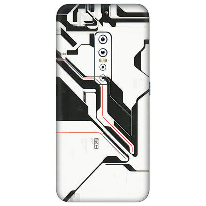 VIVO Z/V/X/T/U/S Series Phone Skins (All Models) - White Techy Logo - 3D Embossed Finish (L-312) Vivo V17 Pro