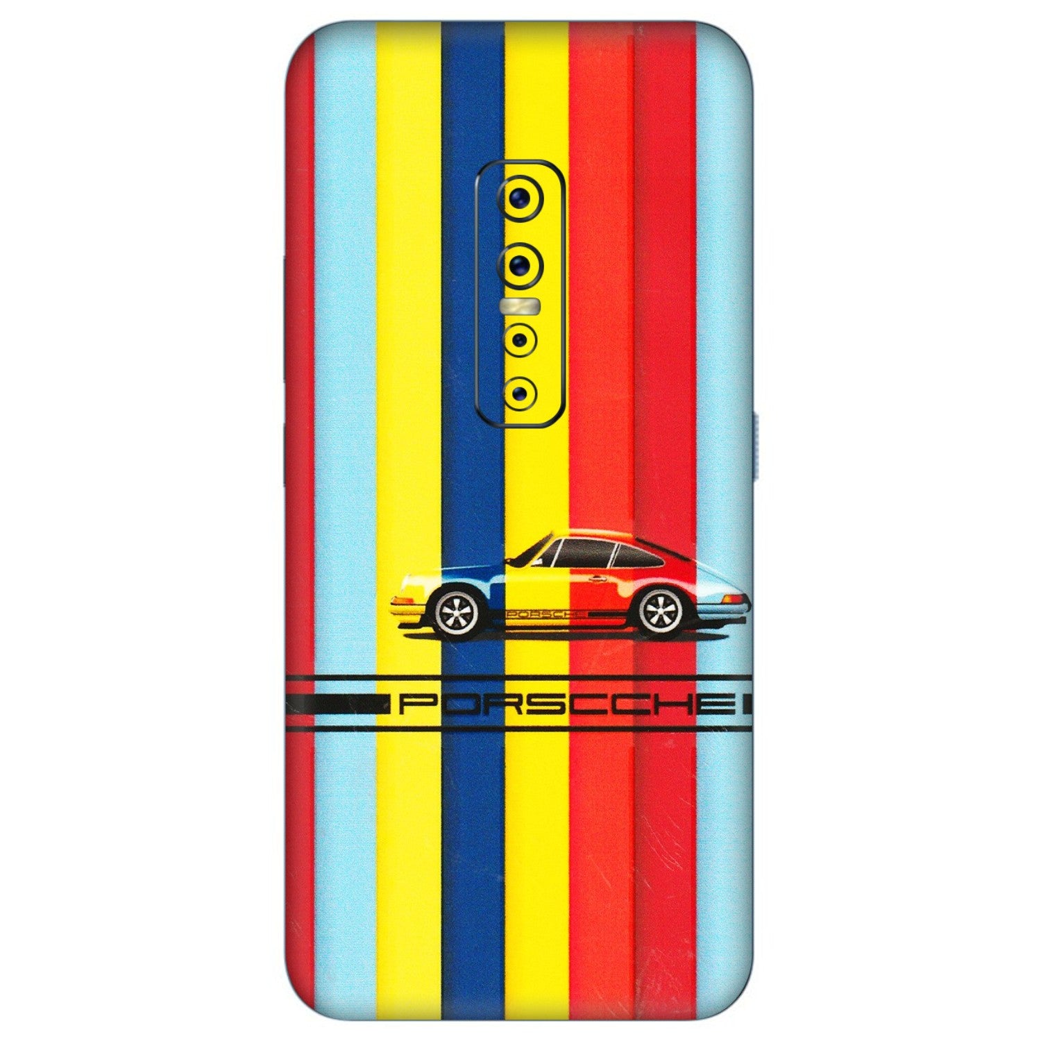 VIVO Z/V/X/T/U/S Series Phone Skins (All Models) - Multicolour Porche - 3D Embossed Finish (L-39) Vivo V17 Pro