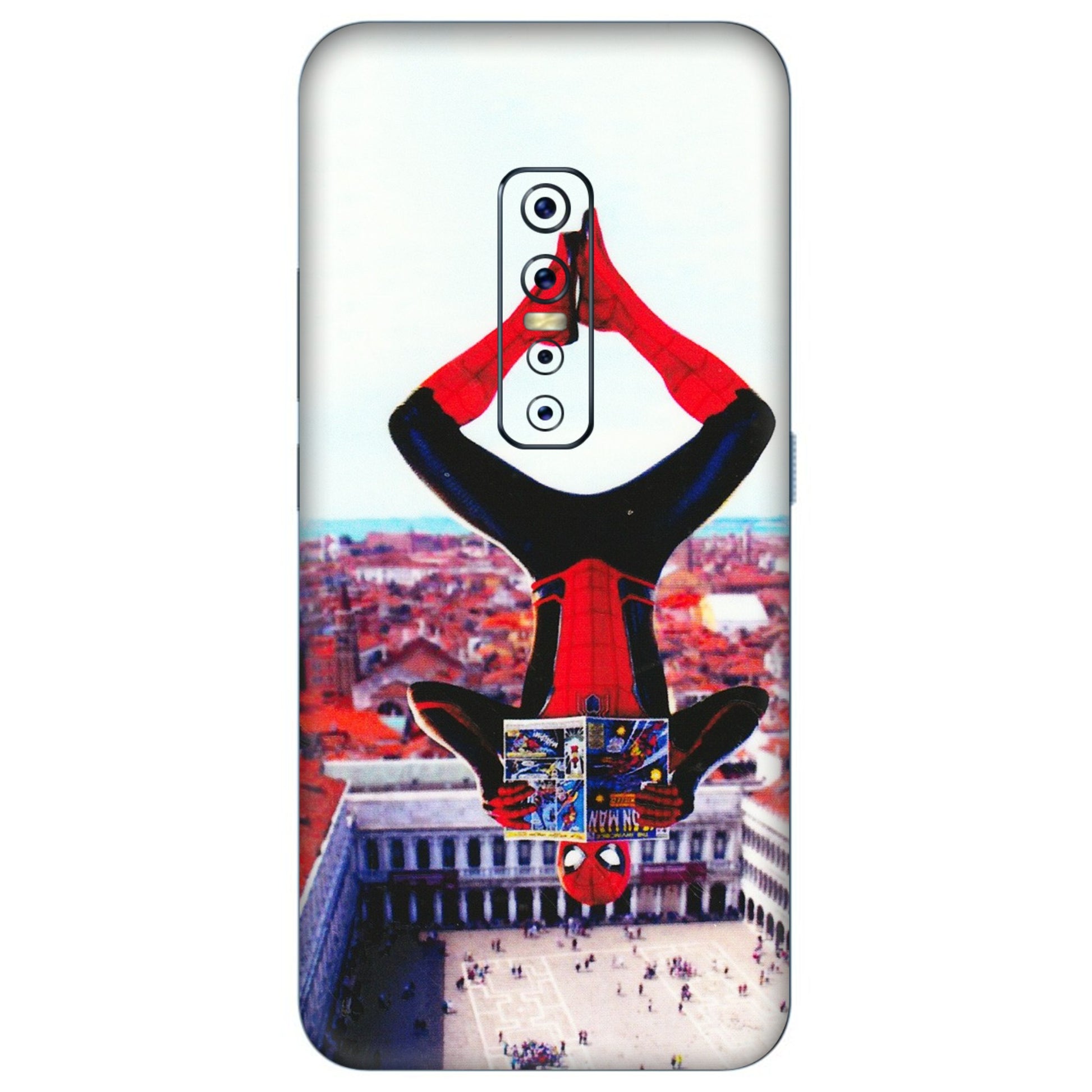 VIVO Z/V/X/T/U/S Series Phone Skins (All Models) - Spiderman Hanging - 3D Embossed Finish (L-53) Vivo V17 Pro