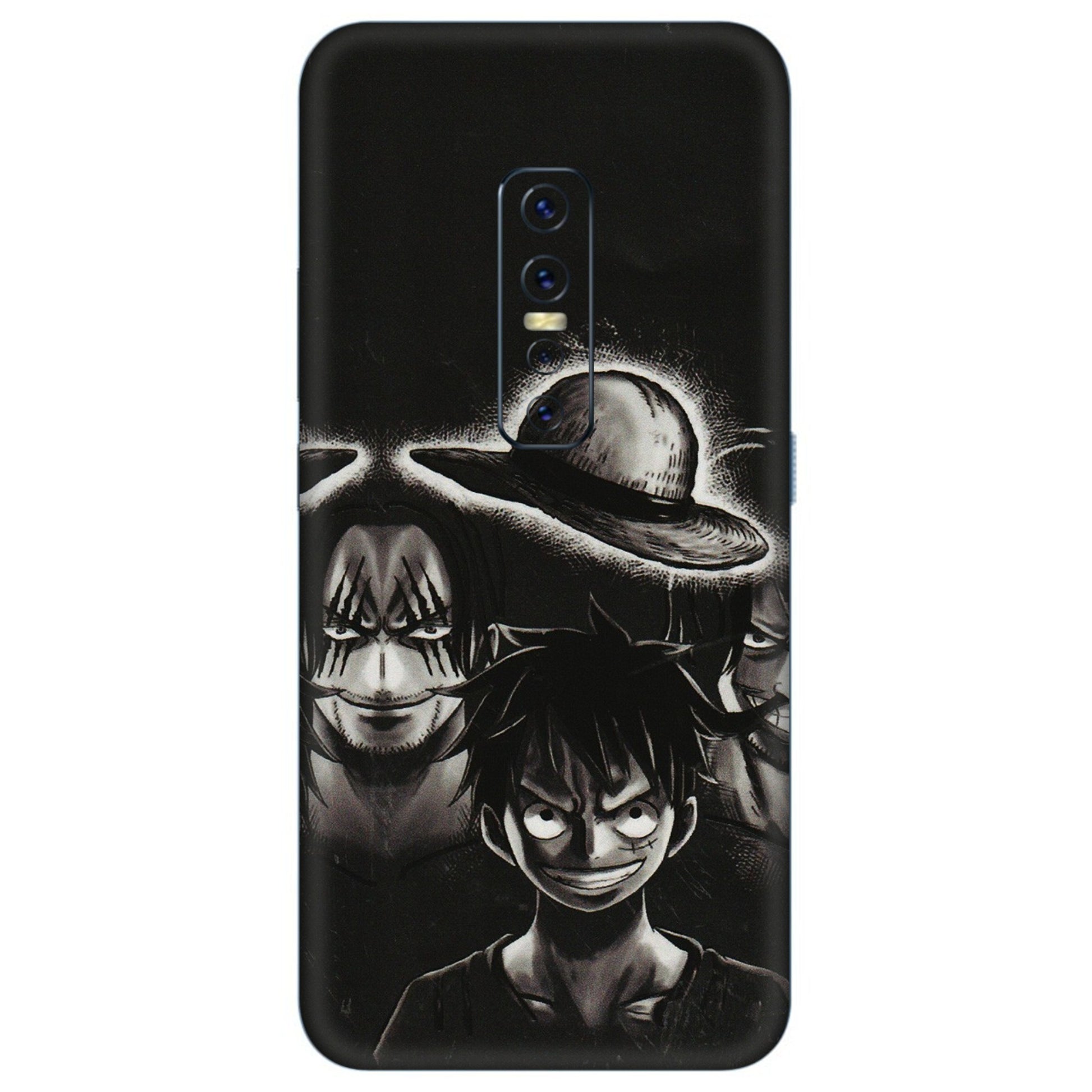 VIVO Z/V/X/T/U/S Series Phone Skins (All Models) - Black Luffy Hat - 3D Embossed Finish (L-57) Vivo V17 Pro