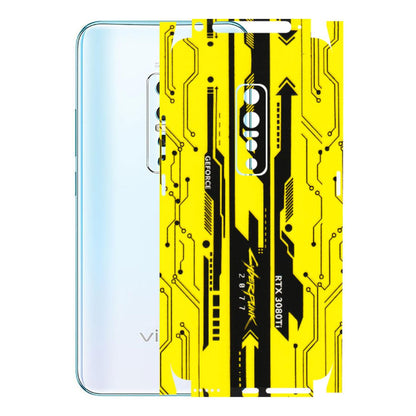 VIVO Z/V/X/T/U/S Series Phone Skins (All Models) - Yellow Cyberpunk - 3D Embossed Finish (L-93) Vivo V17 Pro