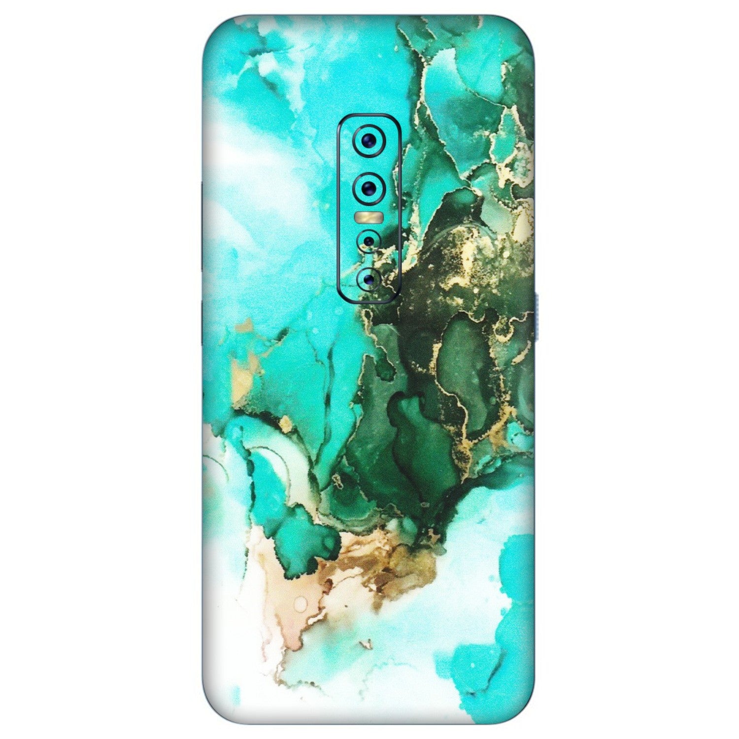 VIVO Z/V/X/T/U/S Series Phone Skins (All Models) - The Blue Gold Marble - Matte Finish (M-124) Vivo V17 Pro
