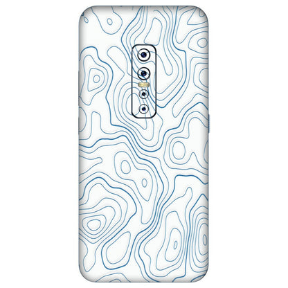 VIVO Z/V/X/T/U/S Series Phone Skins (All Models) - Blue And White Swirls - Matte Finish (M-139) Vivo V17 Pro