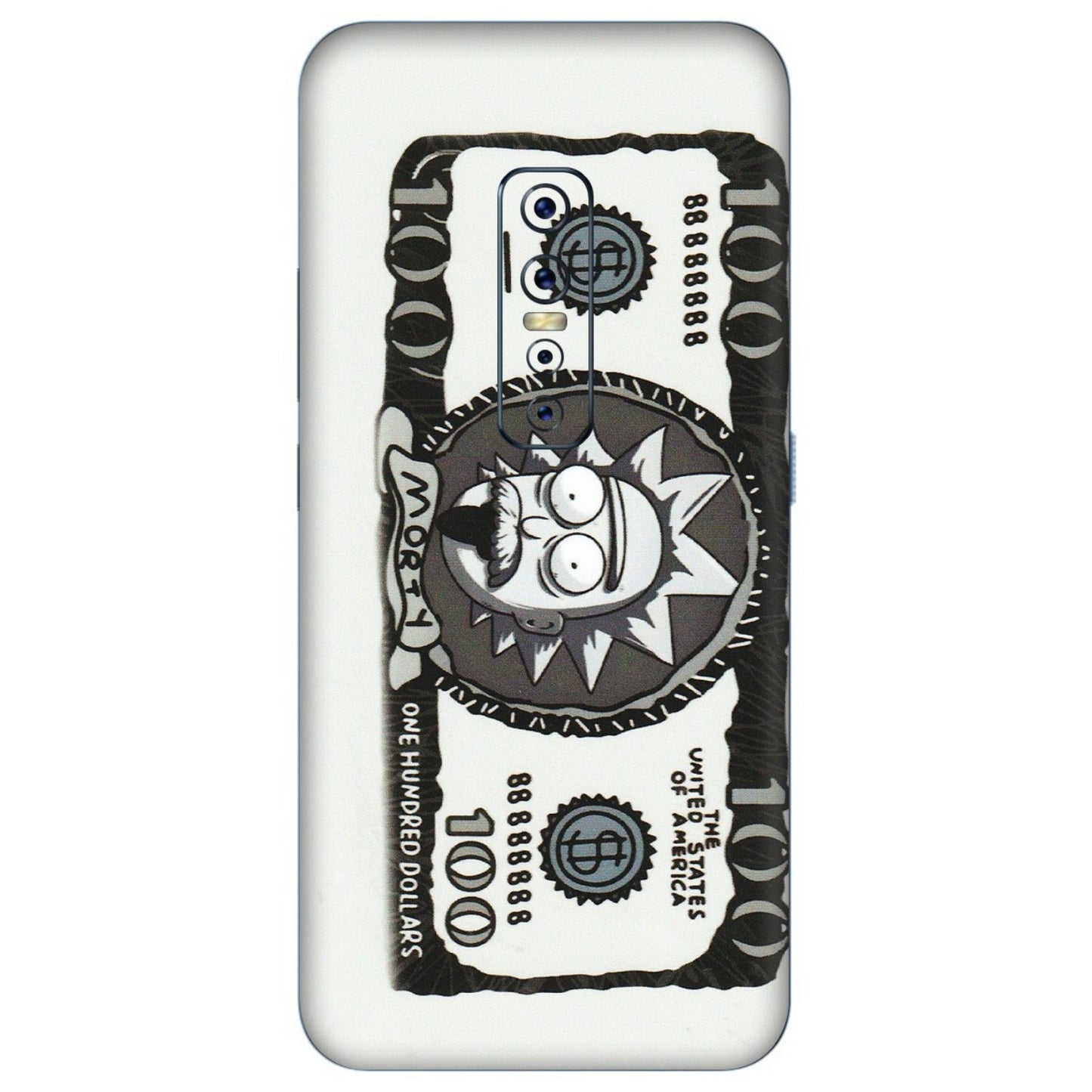 VIVO Z/V/X/T/U/S Series Phone Skins (All Models) - Rick And Morty Hundred Dollar Anime - Matte Finish (M-161) Vivo V17 Pro