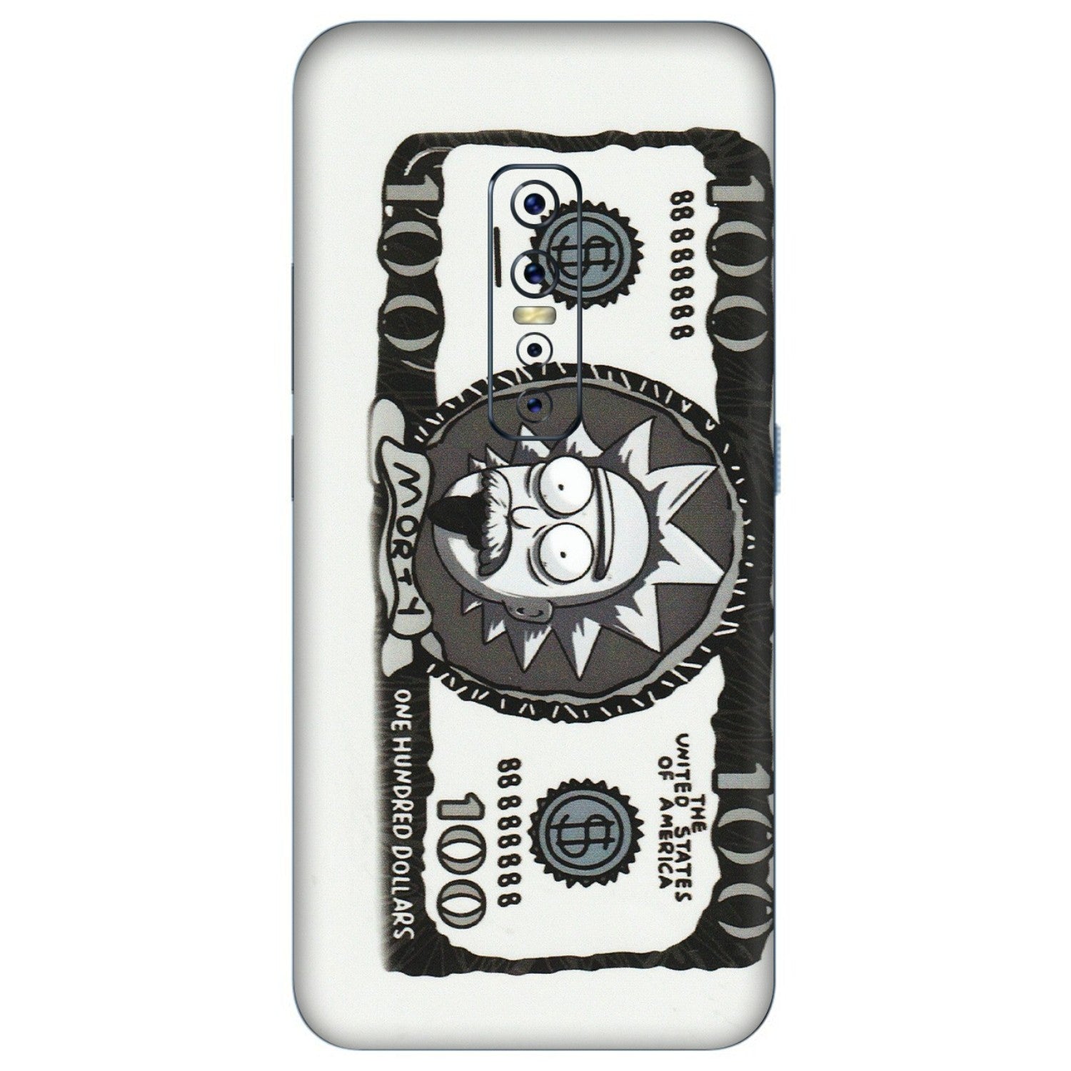 VIVO Z/V/X/T/U/S Series Phone Skins (All Models) - Rick And Morty Hundred Dollar Anime - Matte Finish (M-161) Vivo V17 Pro