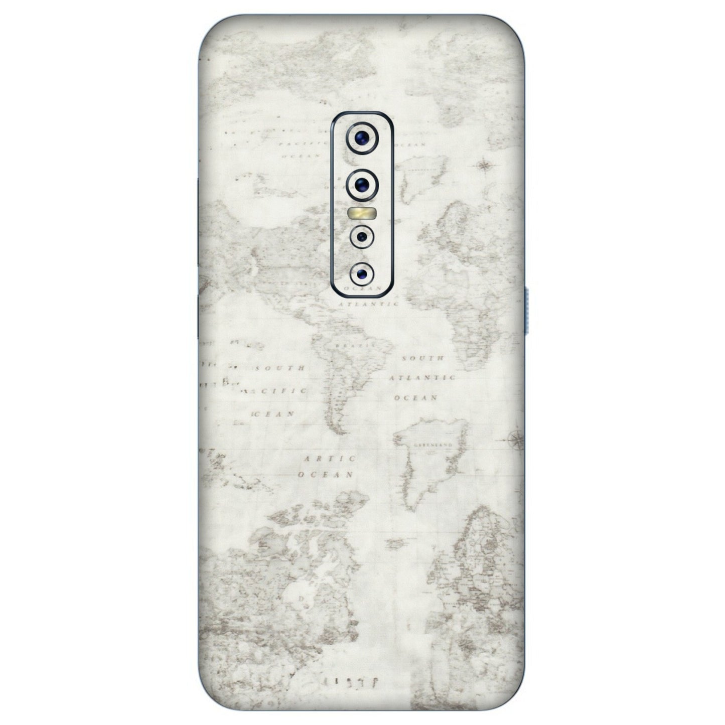 VIVO Z/V/X/T/U/S Series Phone Skins (All Models) - World Travel Map - Transparent Finish (T-04) Vivo V17 Pro