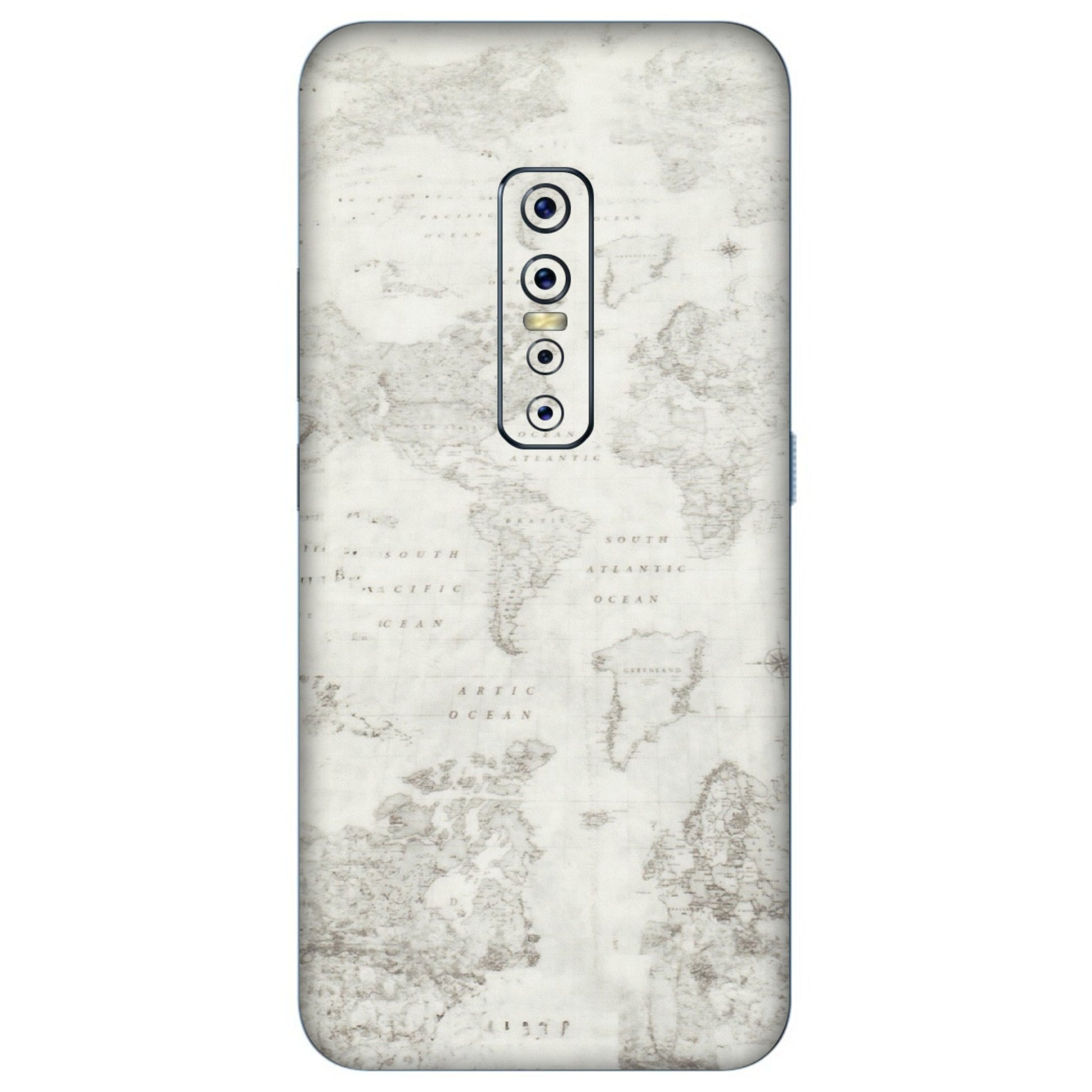 VIVO Z/V/X/T/U/S Series Phone Skins (All Models) - World Travel Map - Transparent Finish (T-04) Vivo V17 Pro