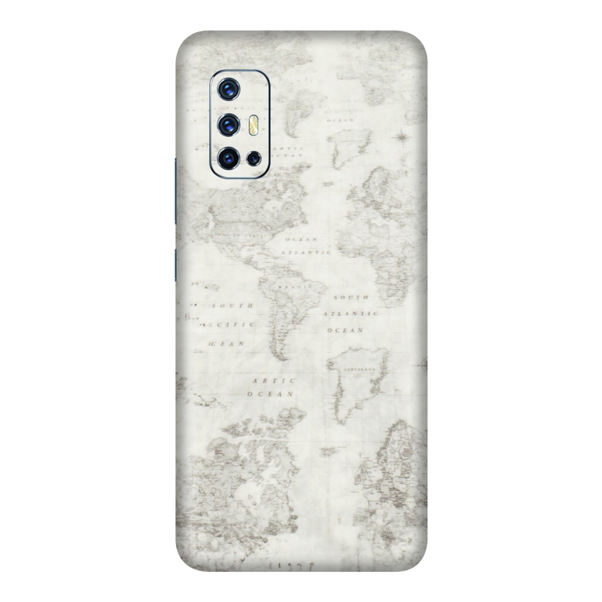 VIVO Z/V/X/T/U/S Series Phone Skins (All Models) - World Travel Map - Transparent Finish (T-04) Vivo V17