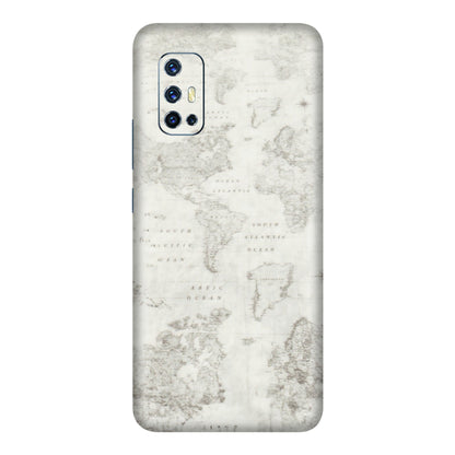 VIVO Z/V/X/T/U/S Series Phone Skins (All Models) - World Travel Map - Transparent Finish (T-04) Vivo V17