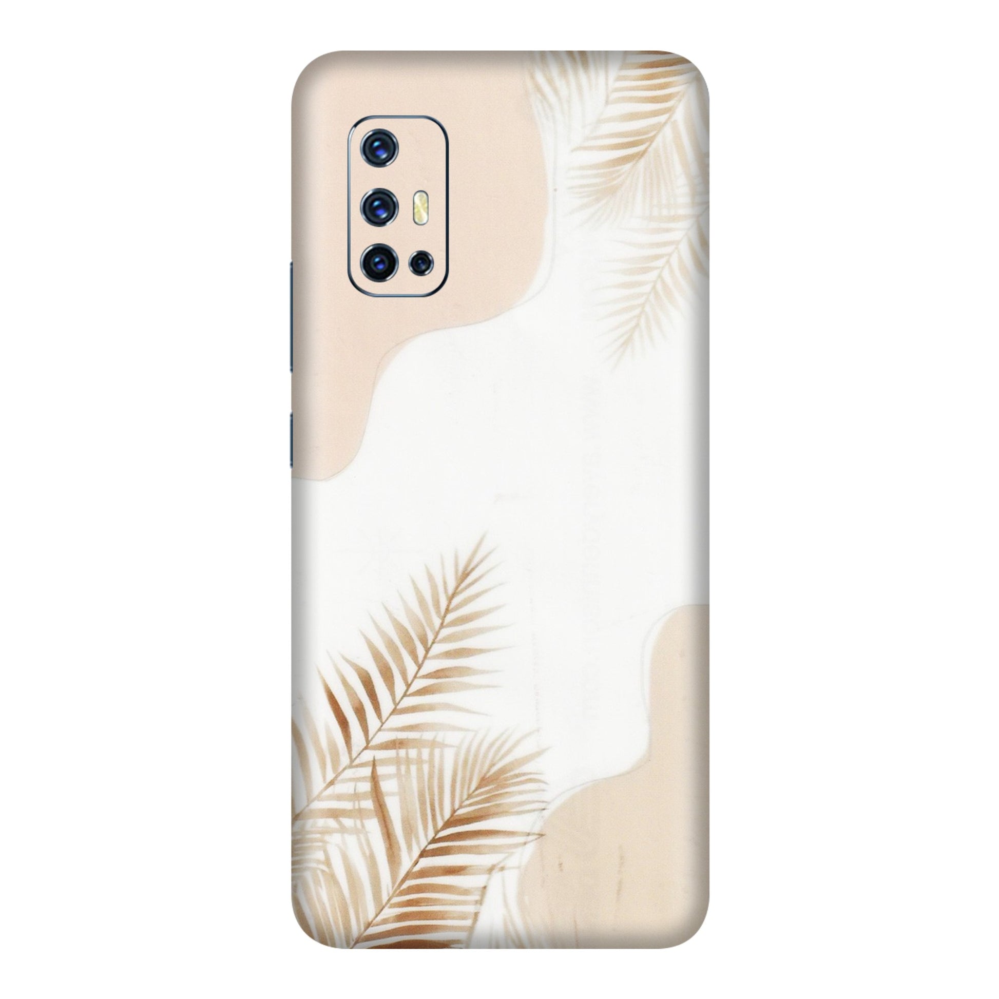 VIVO Z/V/X/T/U/S Series Phone Skins (All Models) - Gold Petals Abstract - Transparent Finish (T-08) Vivo V17