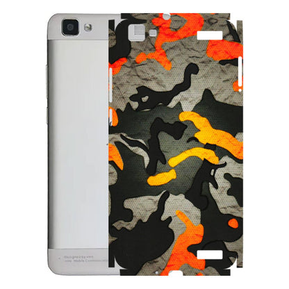 VIVO Z/V/X/T/U/S Series Phone Skins (All Models) - Orange Camouflage - 3D Embossed Finish (L-204) Vivo V1 Max