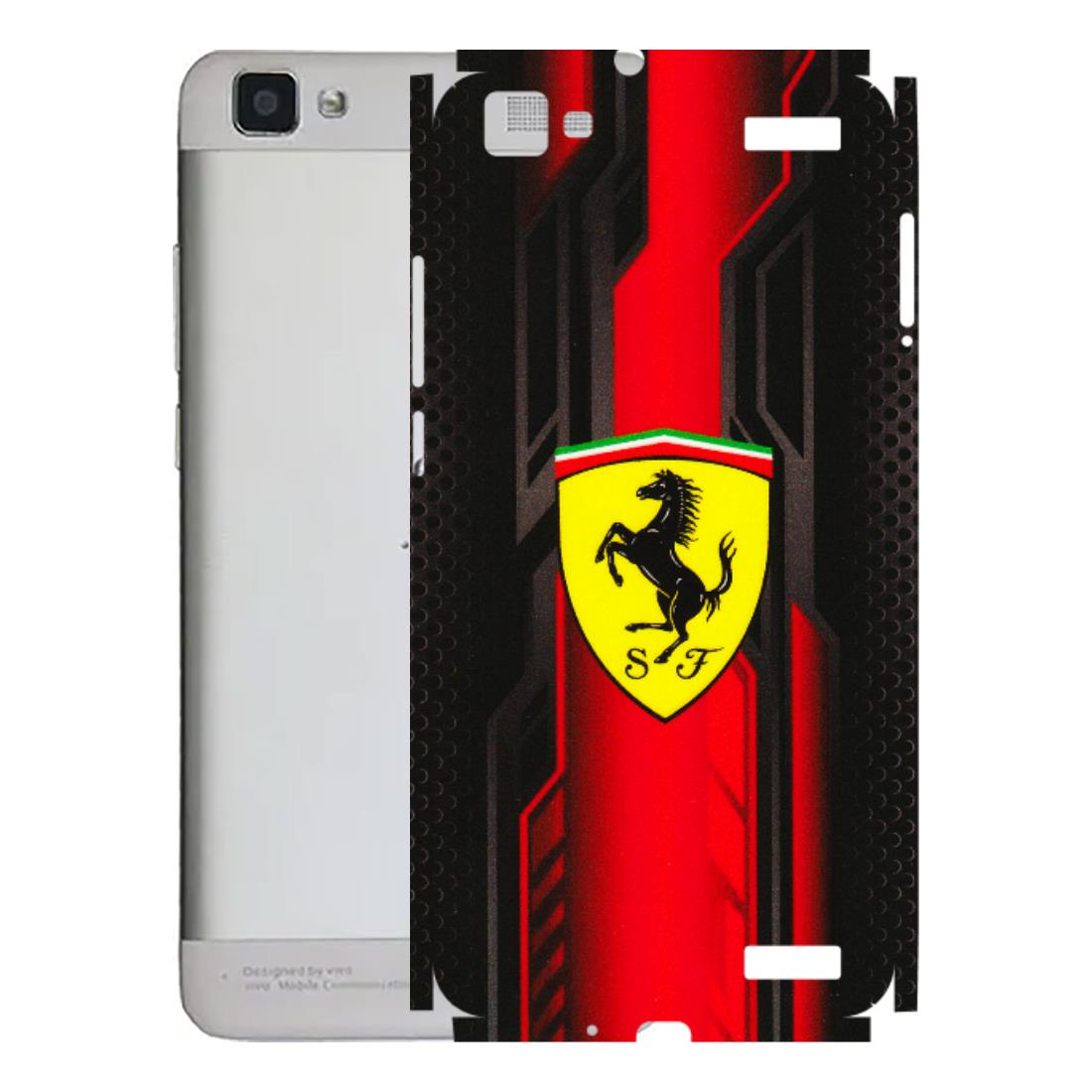 VIVO Z/V/X/T/U/S Series Phone Skins (All Models) - Black Ferrari Logo - 3D Embossed Finish (L-253) Vivo V1 Max