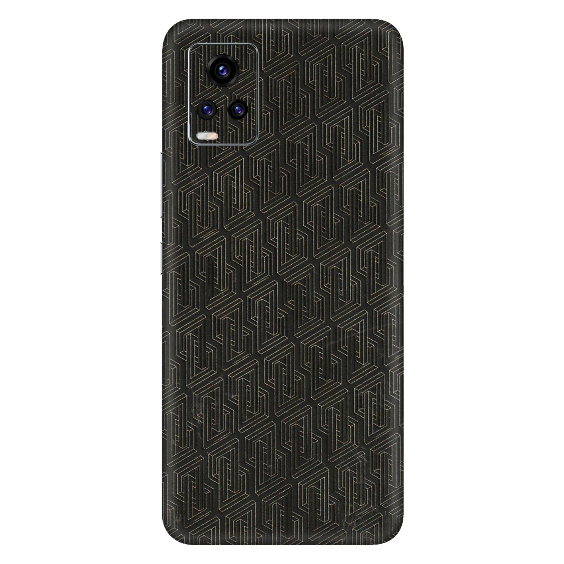 VIVO Z/V/X/T/U/S Series Phone Skins (All Models) - Black Abstract Pattern - 3D Embossed Finish (L-117) Vivo V20