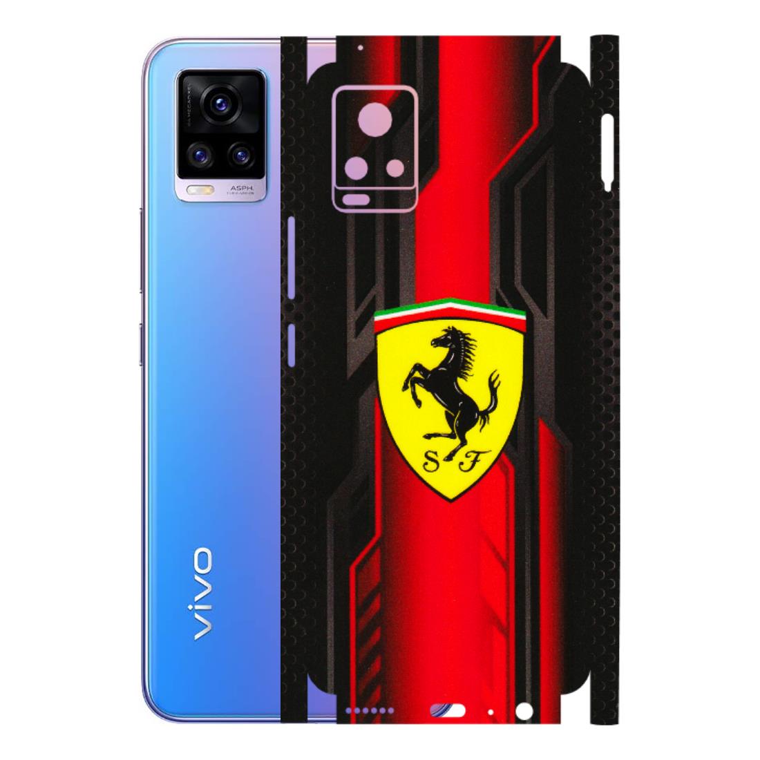 VIVO Z/V/X/T/U/S Series Phone Skins (All Models) - Black Ferrari Logo - 3D Embossed Finish (L-253) Vivo V20