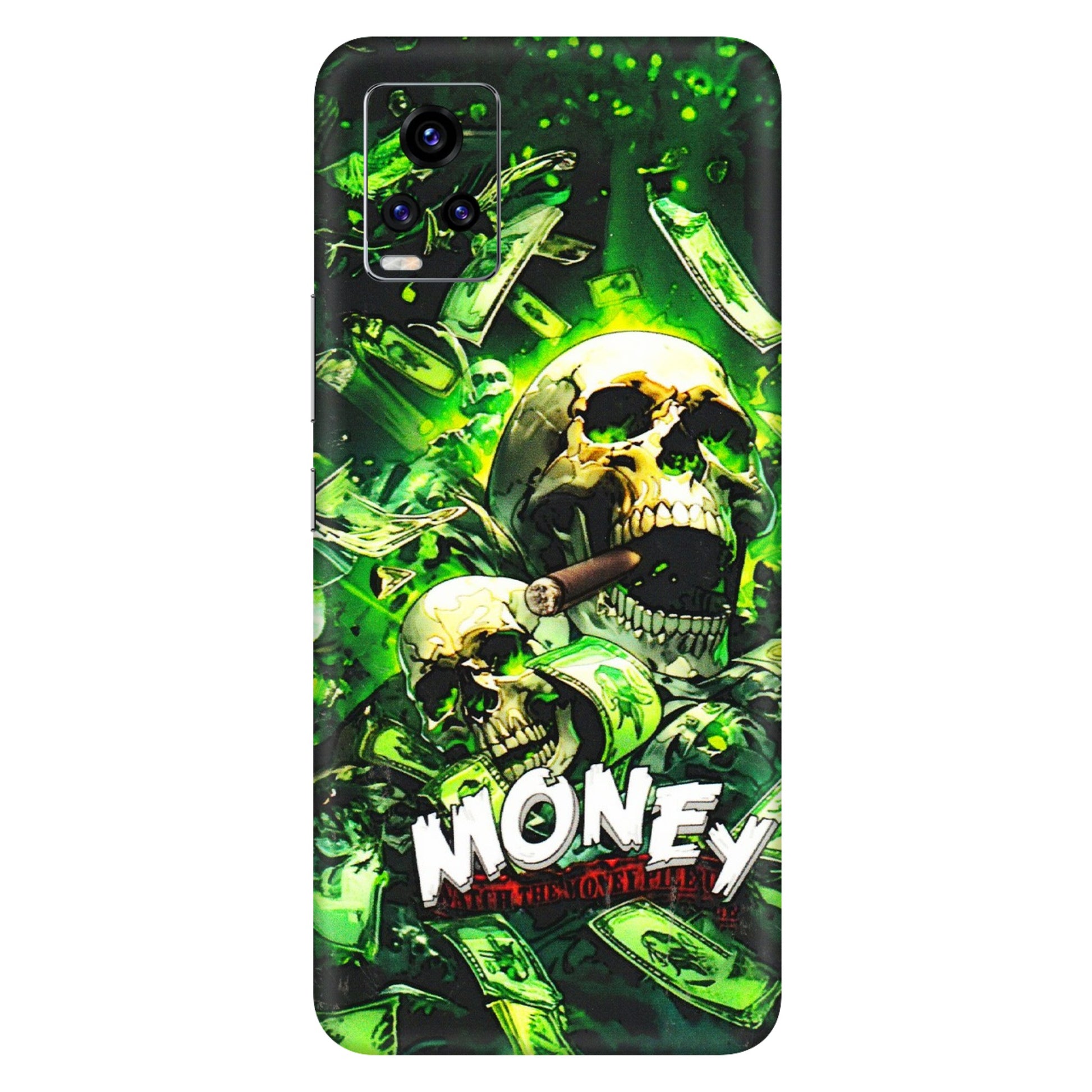 VIVO Z/V/X/T/U/S Series Phone Skins (All Models) - Skull Money - 3D Embossed Finish (L-303) Vivo V20
