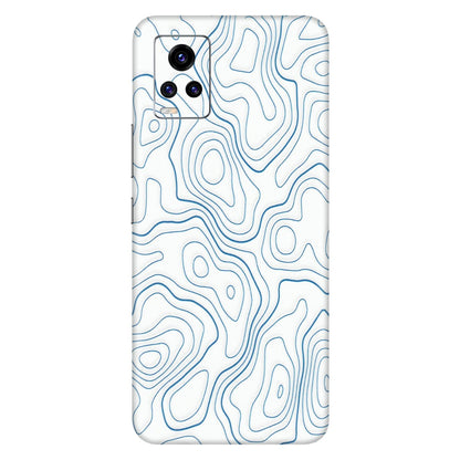 VIVO Z/V/X/T/U/S Series Phone Skins (All Models) - Blue And White Swirls - Matte Finish (M-139) Vivo V20