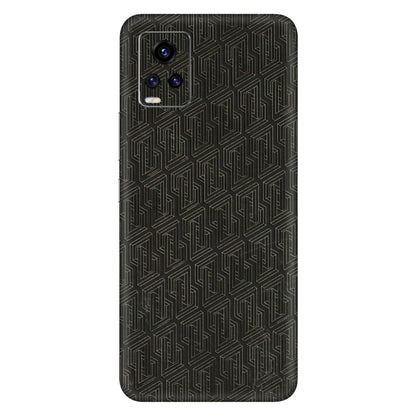 VIVO Z/V/X/T/U/S Series Phone Skins (All Models) - Black Abstract Pattern - 3D Embossed Finish (L-117) Vivo V20 Pro