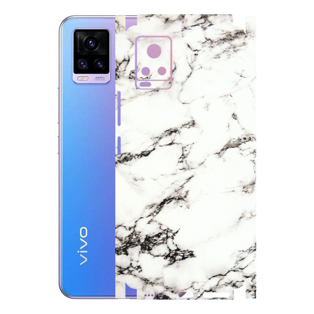 VIVO Z/V/X/T/U/S Series Phone Skins (All Models) - Black and White Marble Texture - 3D Embossed Finish (L-124) Vivo V20 Pro