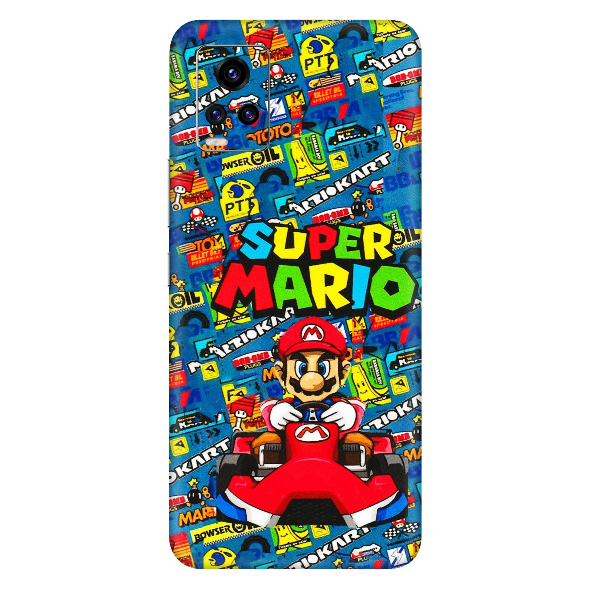 VIVO Z/V/X/T/U/S Series Phone Skins (All Models) - Super Mario Kart - 3D Embossed Finish (L-140) Vivo V20 Pro