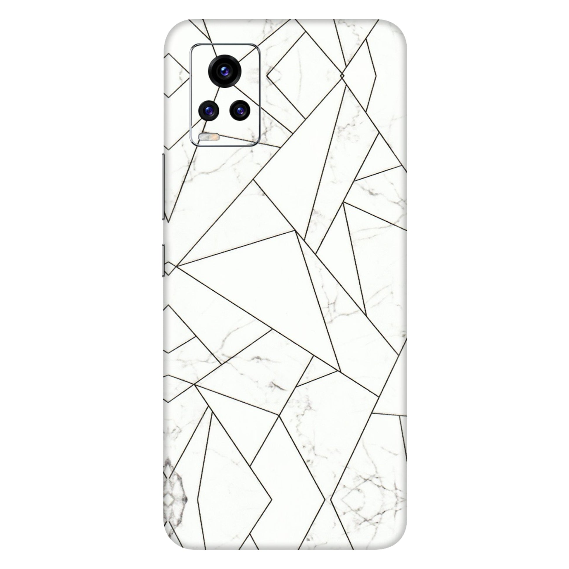 VIVO Z/V/X/T/U/S Series Phone Skins (All Models) - Luxury White Marble Effect - 3D Embossed Finish (L-168) Vivo V20 Pro