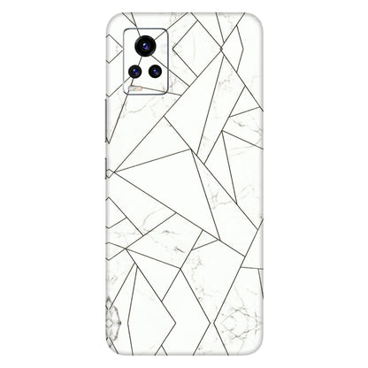 VIVO Z/V/X/T/U/S Series Phone Skins (All Models) - Luxury White Marble Effect - 3D Embossed Finish (L-168) Vivo V20 Pro