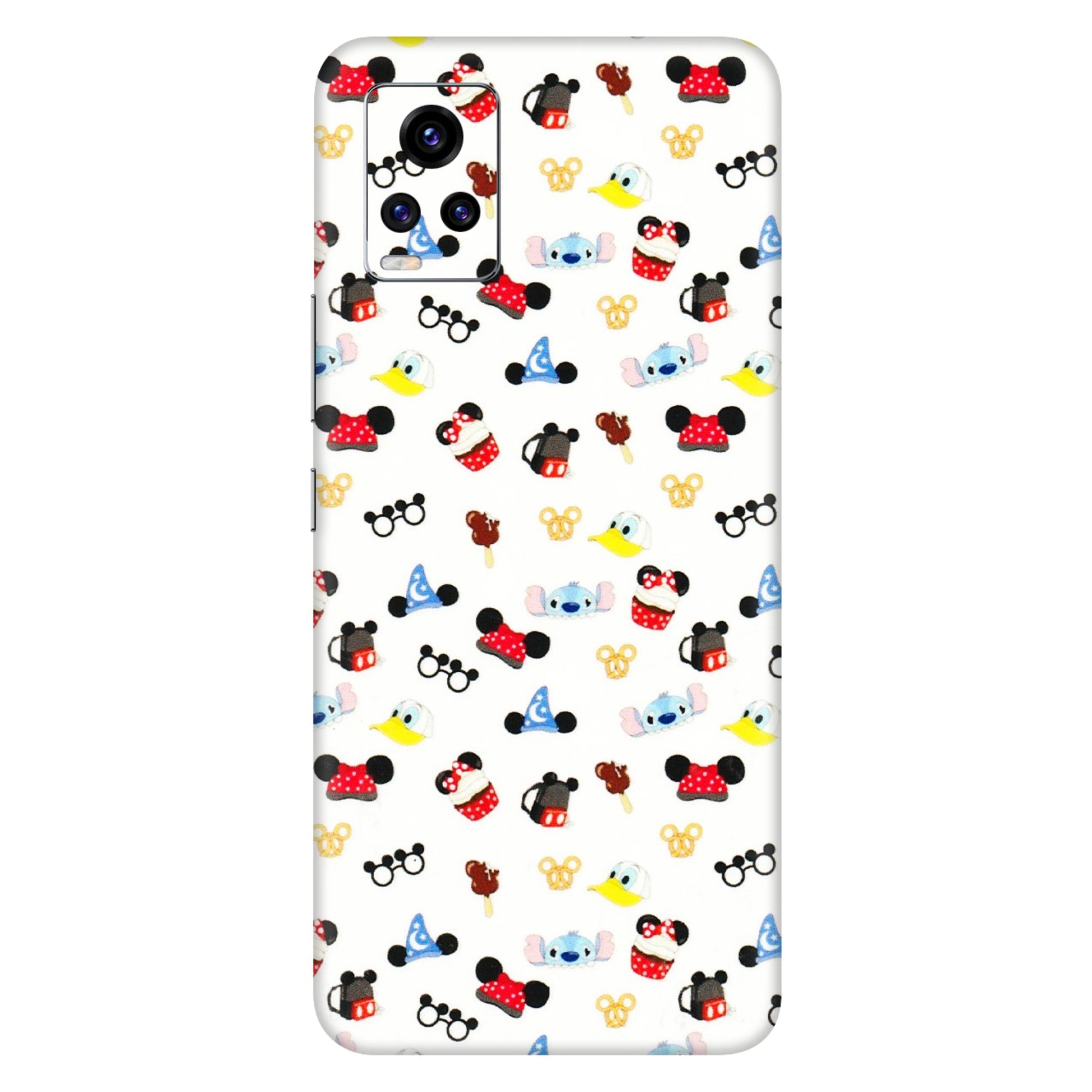 VIVO Z/V/X/T/U/S Series Phone Skins (All Models) - Minnie Mouse & Donald Doodles s - 3D Embossed Finish (L-194) Vivo V20 Pro