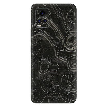 VIVO Z/V/X/T/U/S Series Phone Skins (All Models) - Black Swirl - 3D Embossed Finish (L-196) Vivo V20 Pro
