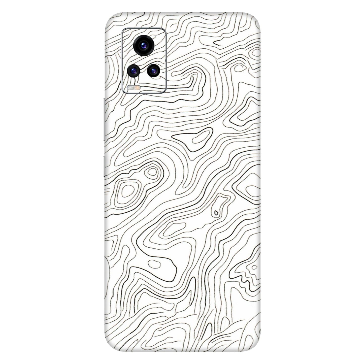 VIVO Z/V/X/T/U/S Series Phone Skins (All Models) - White Black Swirls - 3D Embossed Finish (L-219) Vivo V20 Pro