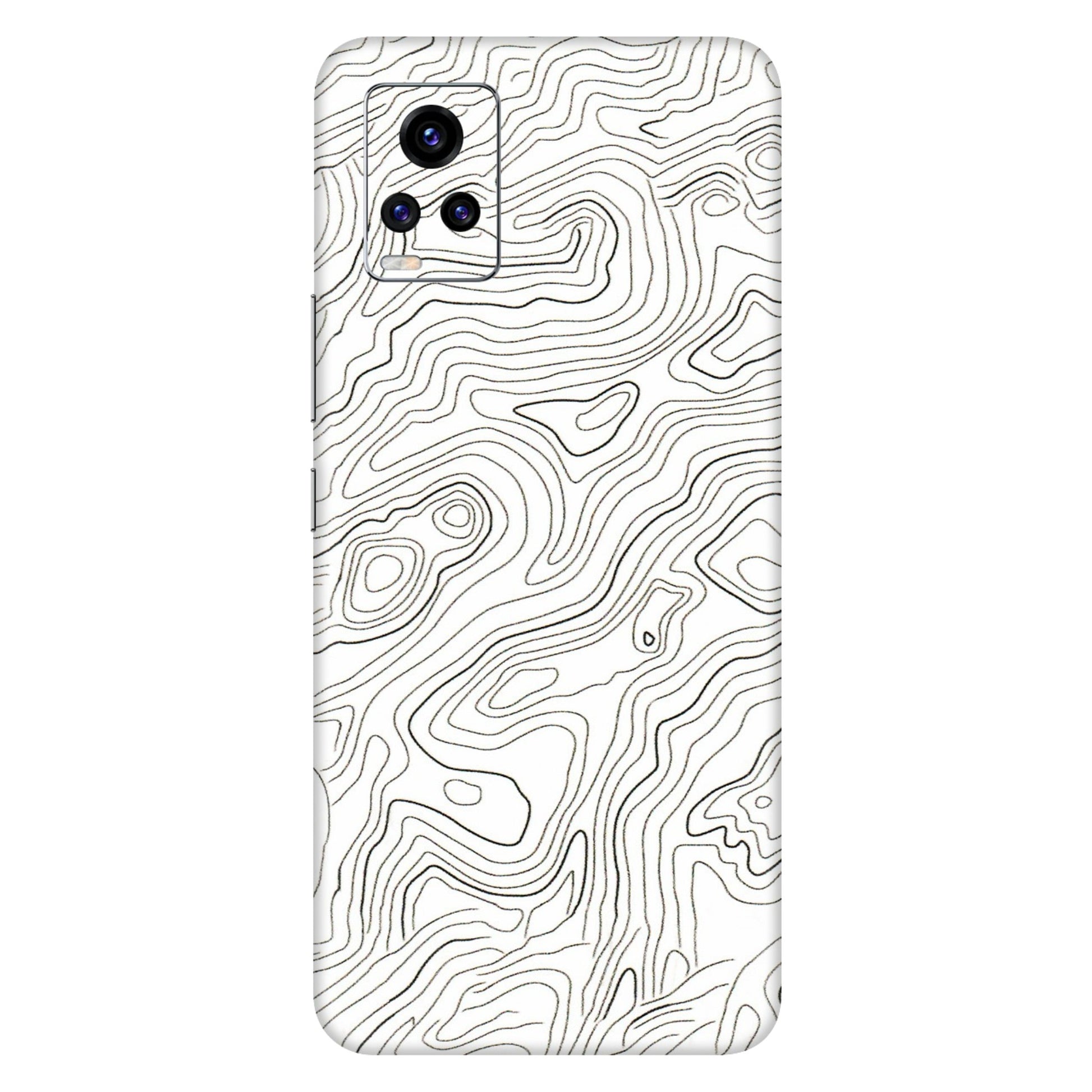 VIVO Z/V/X/T/U/S Series Phone Skins (All Models) - White Black Swirls - 3D Embossed Finish (L-219) Vivo V20 Pro