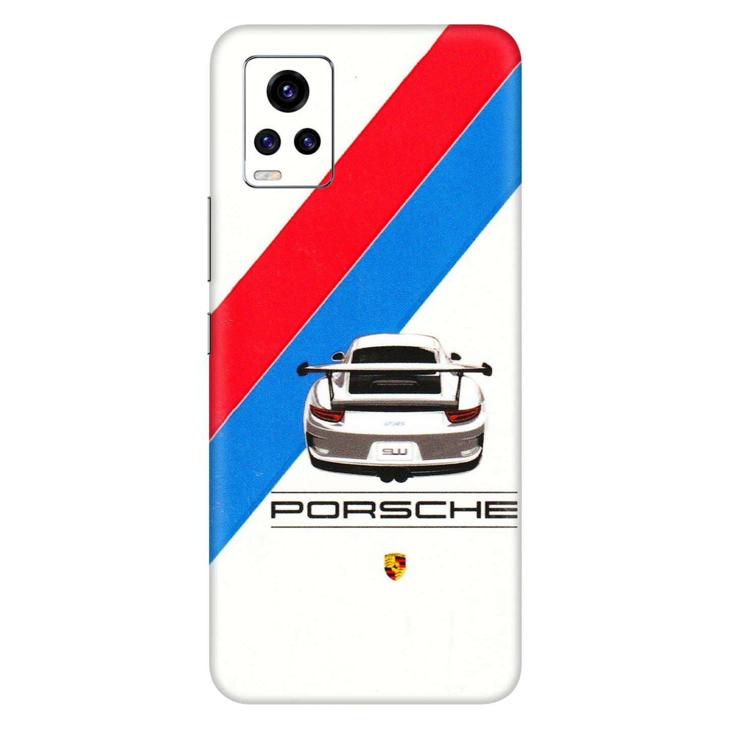VIVO Z/V/X/T/U/S Series Phone Skins (All Models) - Porche Car Sober Logo - 3D Embossed Finish (L-248) Vivo V20 Pro