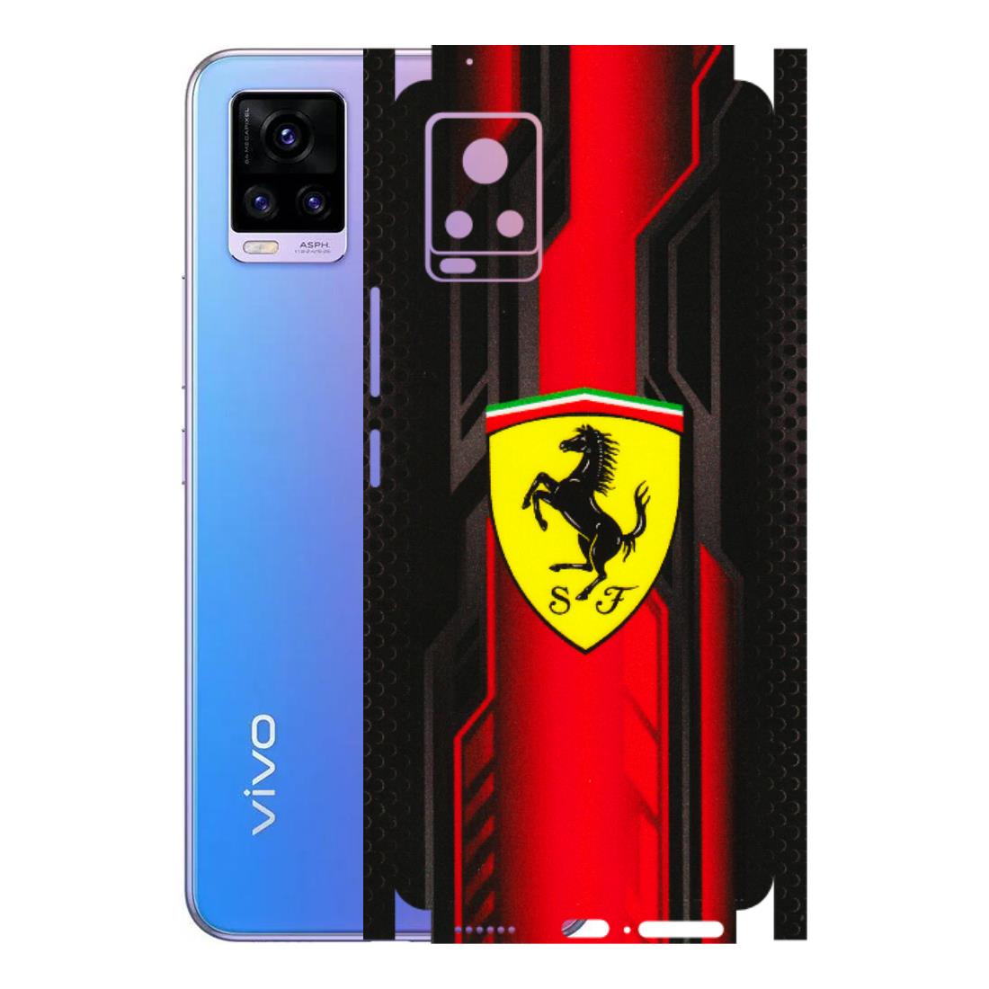 VIVO Z/V/X/T/U/S Series Phone Skins (All Models) - Black Ferrari Logo - 3D Embossed Finish (L-253) Vivo V20 Pro